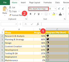 create an in cell pie chart in excel