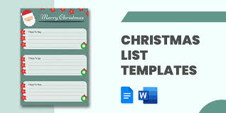 christmas list template 17 free pdf