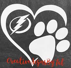 Paw Print Heart Tampa Bay Lightning Dog