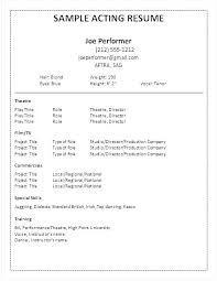 Actor Resume Template Word Acting For Theatre Doc Actors