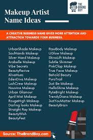 makeup artists names infographic