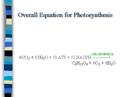 overall equation for photosynthesis