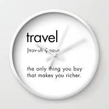 Travel Definition Wall Clock By