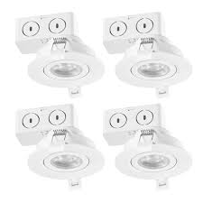 Globe Electric 3 In White Integrated Led Recessed Lighting Kit 4 Pack 91336