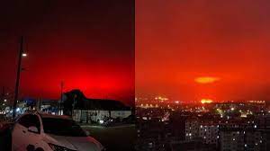 Sky turns blood red in China's Zhoushan ...