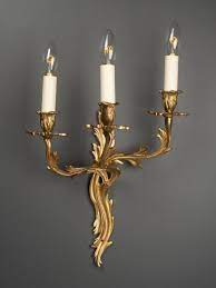 Gilt Wall Candle Sconce Pair Of 3