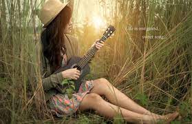 Download wallpaper girl, nature, music ...