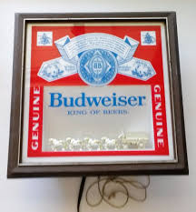 Vintage Budweiser Clydesdale Horse Team Lighted Beer Wall