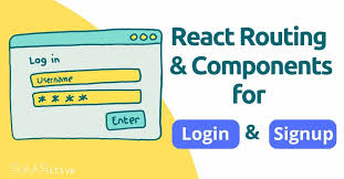 react routing and components for signup