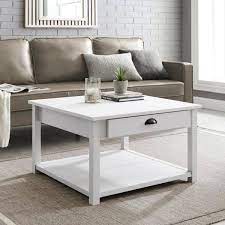 Square Coffee Table White And Wood