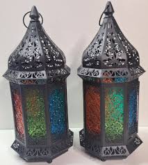 Pair Of Hanging Colored Lantern Candle