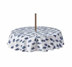 Ikat Stripe 70 Inch Round Tablecloth In