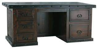 This rustic pine executive desk is beautifully crafted and will look great in your home or office. Southwestern Rustic Executive Desk Industrial Desks And Hutches By San Carlos Imports Llc Houzz