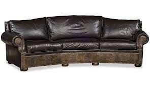 curved leather sofa