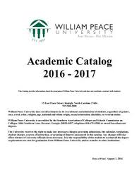 Academic Catalog 2016 2017 By William Peace University Issuu