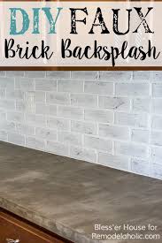 Diy Whitewashed Faux Brick Backsplash