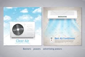 Heating & air conditioning advertising ideas/strategies. Air Conditioner Realistic Vector Set Creative Daddy