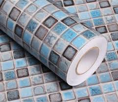 L Stick Blue Mosaic Tile Self