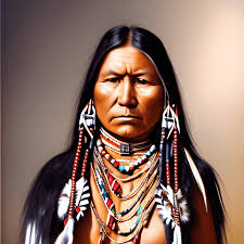 hyper detail native american woman