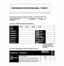 Membership Registration Form Template New Club Membership
