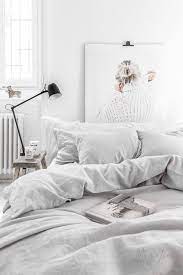 linen bedding set in light gray king