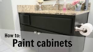 Take your time with the prep work, and use care to sand and clean in between coats of paint. Diy How To Paint Cabinets Guest Bathroom Cabinet Transformation Youtube