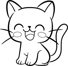 vector meow cute cartoon kitten black