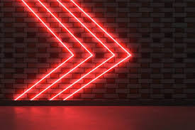 Brick Wall With Neon Lights Background