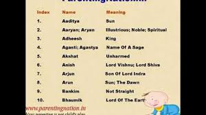 sanskrit baby boy names with meanings