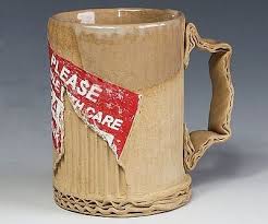 ceramic mugs that look like cardboard