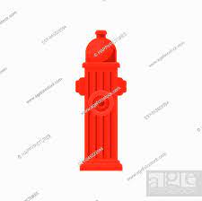 Cartoon Icon Of Red Fire Hydrant Metal
