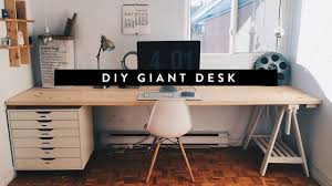 A cool solution for a kids bedroom or a shared office space. Diy Giant Home Office Desk Youtube