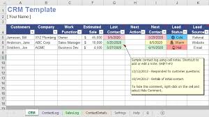 free excel crm template for small business