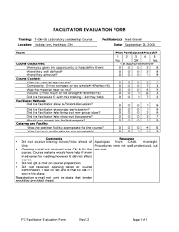 post training evaluation form templates