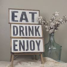 Eat Drink Enjoy Signs Kitchen Wall