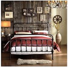 Hojinlinero metal bed frame queen size with vintage headboard and footboard platform base wrought iron bed frame (queen,black sand line). Amazon Com Tribecca Home Wrought Iron Bed Frame Dark Bronze Metal Queen Size Usa Vintage Look Shabby Chic French Country Queen Furniture Decor