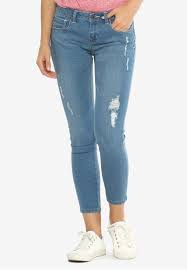 Womens Denim Pants 101 Jeggings Light Sensual With Distressed