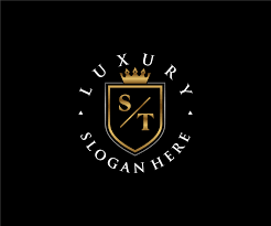 initial st letter royal luxury logo