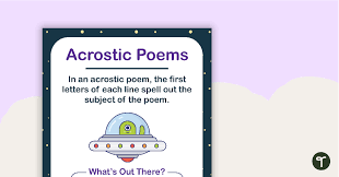 acrostic poems poster teach starter