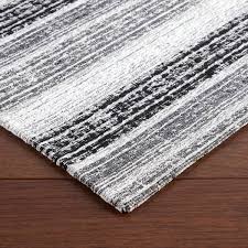 martha stewart stella ticking stripe slip resistant kitchen mat black grey white 20 x36