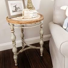 Round Simple Side Table Antique Farmhouse