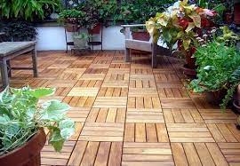 Outdoor Wood Tiles Patio Flooring