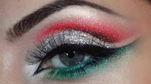 christmas makeup silver red green
