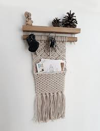 Macrame Wall Pocket With Magnetic Key