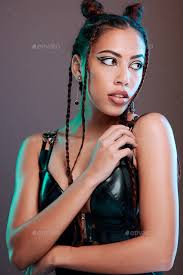 fashion makeup and black woman in