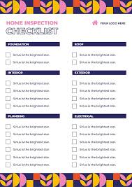 home inspection checklist template