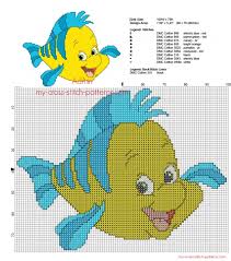 Flounder From Disney The Little Mermaid Cross Stitch Pattern