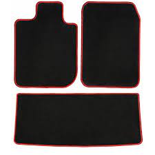black with red edging carpet car mats