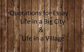 Life in a big city essay
