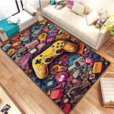 large non slip 3d game controller rug